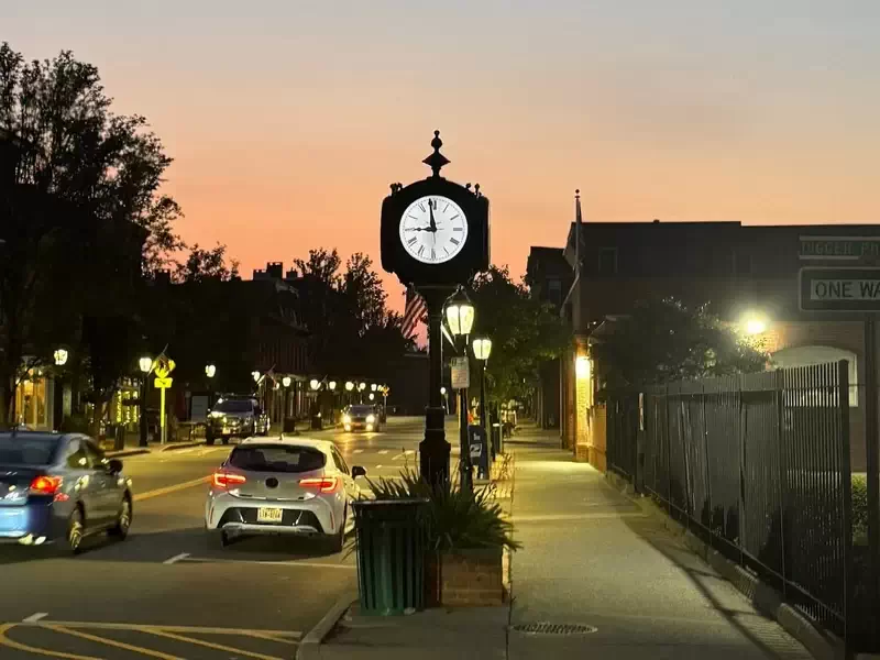  Beacon’s Main Street at sunset early this summer. 