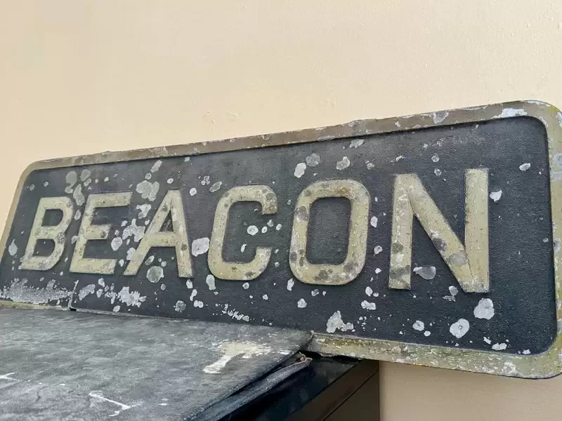  A rescued Beacon rail station sign finds a new home at 61 Leonard Street 