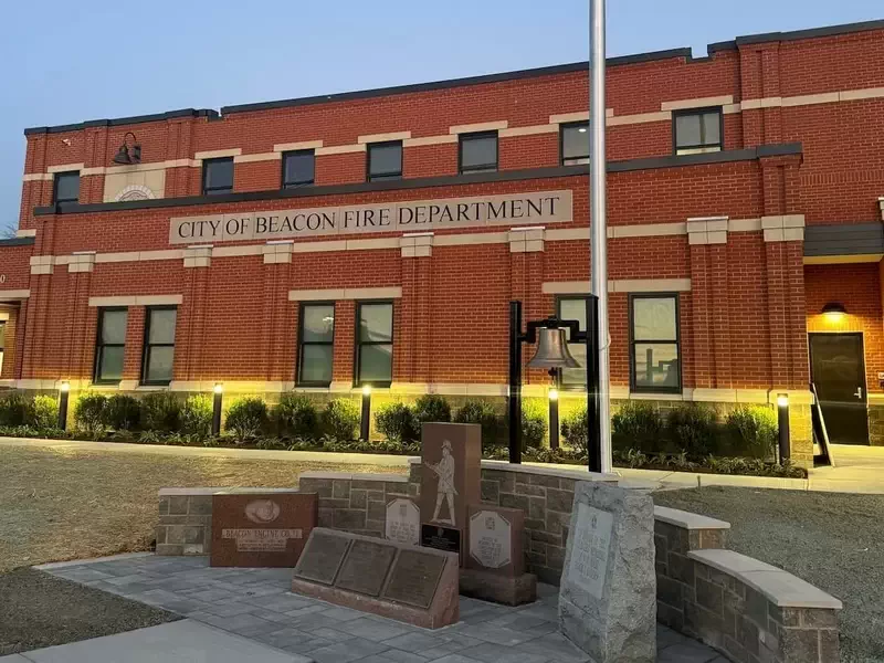  The new City of Beacon central fire station at 1140 Wolcott Avenue at dusk 