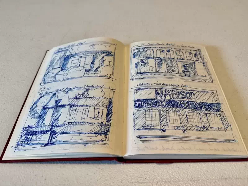 Prosser’s sketches of his planned photo compositions. Courtesy of Beacon Historical Society. 