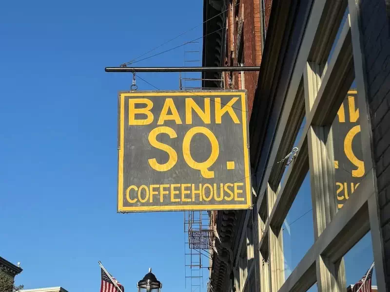  Bank Square Coffee House at the west end of Main Street 