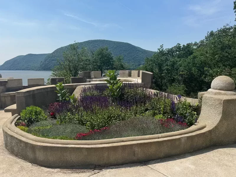  One of the many pollinator gardens, maintained by volunteers, on Bannerman Island. 