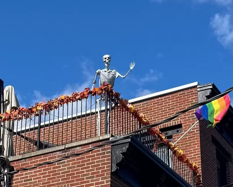  A friendly neighborhood skeleton on Main Street. 